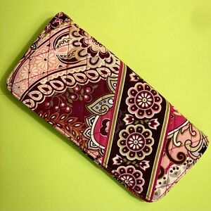 Vera Bradley Pink and Purple Patterned Wallet Clutch
